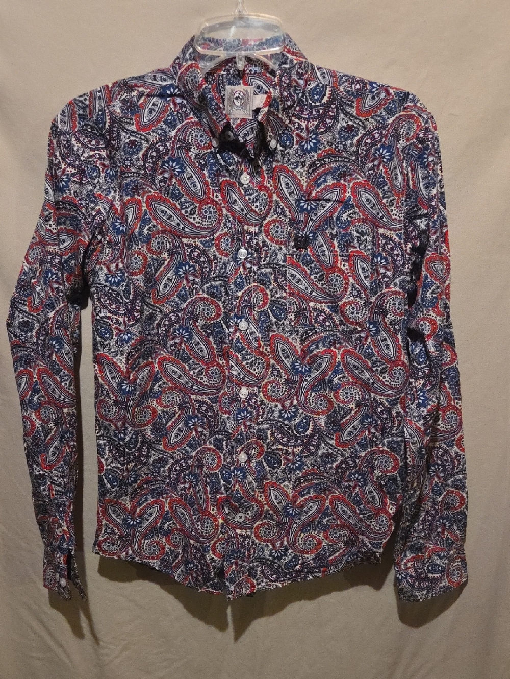Cinch Boys' Red & Blue Paisley Button-Down Shirt